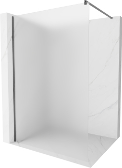 Mexen Kioto Walk-in sprchová stěna 140x200 cm, mráz 8, šedá kartáčovaná 800-140-101-66-30