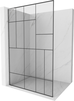 Mexen Kyoto L Walk-in sprchová stěna 80 x 200 cm, černý vzor, chrom - 800-080-103-01-78