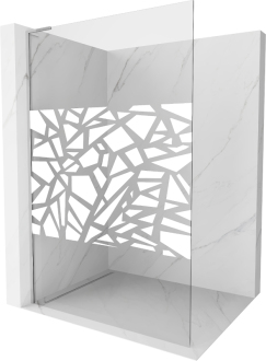 Mexen Kyoto L Walk-in sprchová stěna 100 x 200 cm, bílý vzor, chrom - 800-100-103-01-85