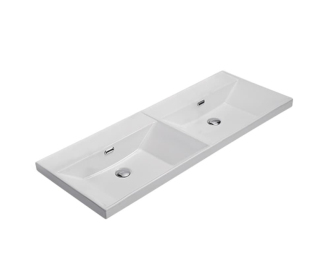 Nábytkové dvojumyvadlo SAT B-Way 121x46 cm dva otvory pro baterii SATBW212046