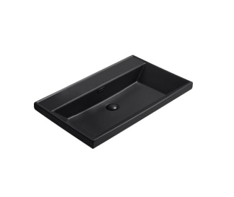 Nábytkové umyvadlo SAT B-Way 61x46,5 cm černé otvor pro baterii uprostřed SATBW6046BKM