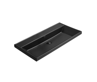 Nábytkové umyvadlo SAT B-Way 81x46,5 cm černé, otvor pro baterii uprostřed SATBW8046BKM