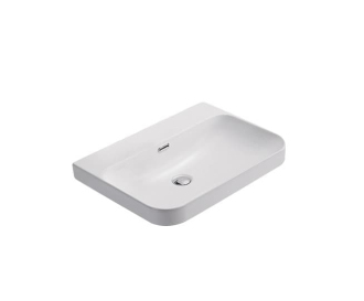 Nábytkové umyvadlo SAT Fusion 60,5x46 cm bílá matná, otvor pro baterii uprostřed SATFUS6046MW