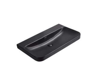 Nábytkové umyvadlo SAT Fusion 81x46 cm černá matná, otvor pro baterii uprostřed SATFUS8046BKM
