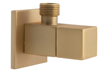 Rohový ventil hranatý, 1/2"x3/8", zlato mat SL219