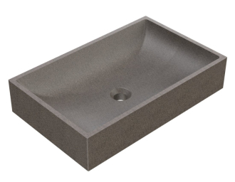 TARANT betonové umyvadlo včetně výpusti, 58x36cm, černý granit AR471