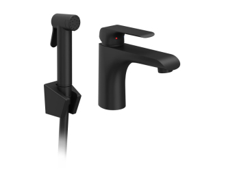 Ravak FL 112.20BL Umyv. bat. 150 mm, s bidetovou sprškou, black X070439