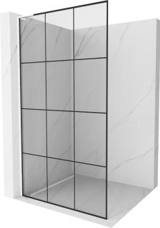 Mexen Kyoto L Walk-in sprchová stěna 100 x 200 cm, černý vzor, bílá - 800-100-103-20-77