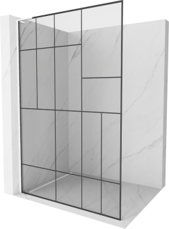 Mexen Kyoto L Walk-in sprchová stěna 120 x 200 cm, černý vzor, bílá - 800-120-103-20-78