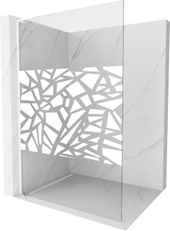 Mexen Kyoto L Walk-in sprchová stěna 120 x 200 cm, bílý vzor, bílá - 800-120-103-20-85