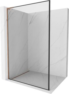 Mexen Kioto L Walk-in sprchová stěna 80x200 cm, černý vzor, růžové zlato 800-080-103-60-70