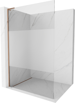 Mexen Kioto L Walk-in sprchová stěna 90x200, transp./mráz, růžové zlato 800-090-103-60-35