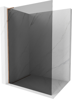 Mexen Kyoto L Walk-in sprchová stěna 110 x 200 cm, grafit, růžové zlato 800-110-103-60-40