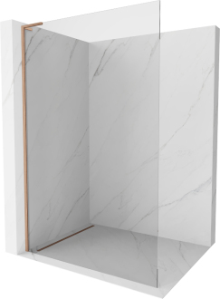 Mexen Kioto L Walk-in sprchová stěna 75x200, transp., kartáč. měď 800-075-103-65-00