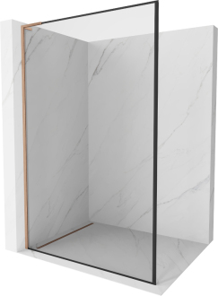 Mexen Kioto L Walk-in sprchová stěna 80x200 cm, černý vzor, broušená měď 800-080-103-65-70