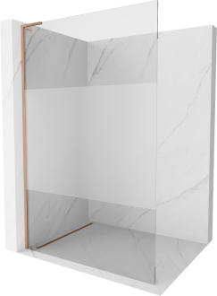 Mexen Kioto L Walk-in sprchová stěna 80x200, transp./mráz kartáč. měď 800-080-103-65-35