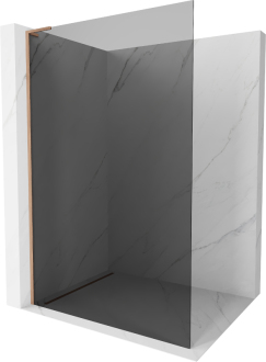 Mexen Kioto L Walk-in sprchová stěna 100x200 cm, grafit, kartáčovaná měď 800-100-103-65-40