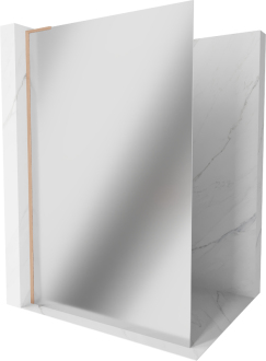 Mexen Kioto L Walk-in sprchová stěna 110x200, zrcadlo, kartáč. měď 800-110-103-65-50