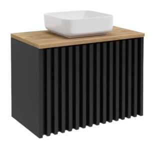 Koupelnová skříňka pod umyvadlo SAT Delano 80x56x45 cm černá DELANO80ZCDE