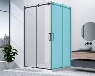 DRAGON BLACK sprchové posuvné dveře rohový vstup 900 mm, čiré sklo GD4290B