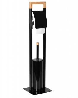 REA WC stojan Black/Bambus 390727