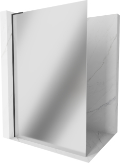 Mexen Kyoto L Walk-in sprchová stěna 100 x 200 cm, zrcadlo, černá - 800-100-103-70-50