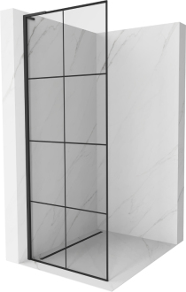 Mexen Kyoto L Walk-in sprchová stěna 70 x 200 cm, černý vzor, černá - 800-070-103-70-77