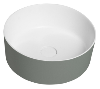 THIN umyvadlo na desku, Rockstone, ? 38 cm, verde/bílá mat WN548-44
