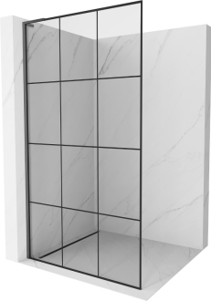Mexen Kioto L Walk-in sprchová stěna 100x200 cm, černý vzor, kov 800-100-103-95-77