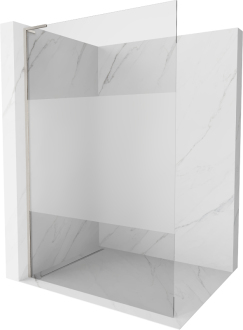 Mexen Kioto L Walk-in sprchová stěna 100x200, transp./mráz, kartáč. nikl 800-100-103-97-35