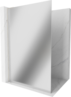 Mexen Kioto L Walk-in sprchová stěna 100x200, zrcadlo, kartáč. nikl 800-100-103-97-50