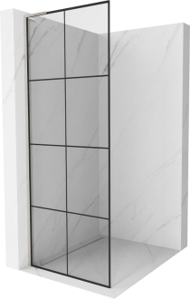 Mexen Kioto L Walk-in sprchová stěna 80x200, černý vzor, broušený nikl 800-080-103-97-77