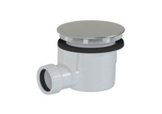 Vaničkový sifon MULTI 90 x 40mm s matkou a nerezová krytka E90CR