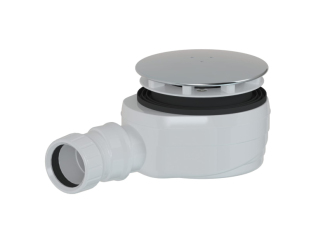 Vaničkový sifon MULTI 90 x 40mm nízký nerezová krytka a kloub s matkou ESLIM90KLCR