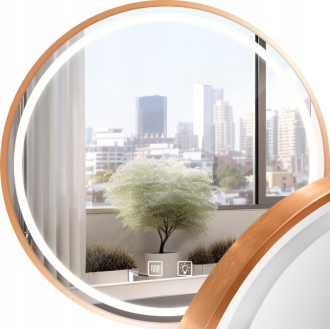 REA Zrcadlo LED 80cm, kartáčovaná měď  HOM-05493