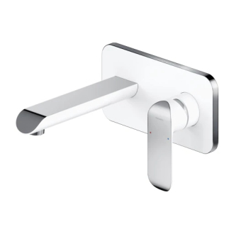 Omnires SACRAMENTO podomítková umyvadlová baterie, chrom/bílý lesk SC2315CRB