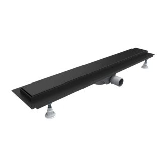 Omnires LOWFIX Lineární sprchový odtok s pevnou mřížkou,  80cm, černá LOWFIX80GBL