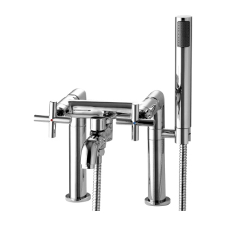 Omnires MODERN dvouotvorová vanová baterie se sprchovou sadou, chrom lesk C304-HCR