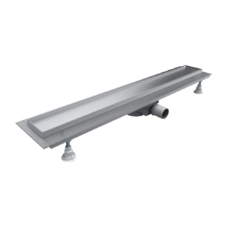 Omnires LOWFIX Lineární sprchový odtok s krycí deskou, 80cm, stříbrná LOWFIX80TSL