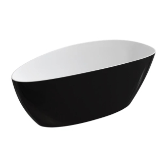 Omnires BARCELONA M+ volně stojící vana, 170 x 77 cm, bílý/černý lesk BARCELONAXLBCP