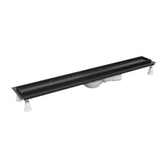 Omnires LOWFIX Lineární sprchový odtok s krycí deskou, 80cm, černá LOWFIX80TBL