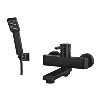 Omnires DARLING vanová baterie se sprchovou sadou, černý polomat DA5031BL