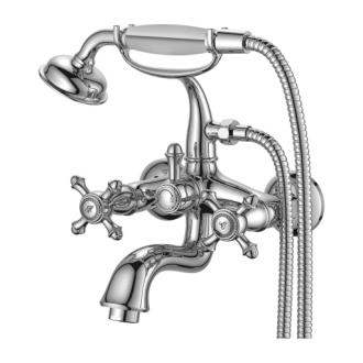 Omnires RETRO vanová baterie se sprchovou sadou, chrom lesk RE7231CR