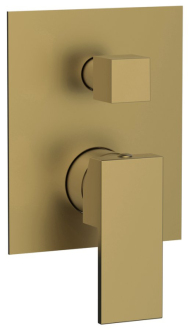 CUBEMIX podomítková sprchová baterie, 2 výstupy, zlato mat UBC-CM042GB