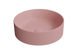 KUBE X keramické umyvadlo na desku, průměr 40cm, blush mat 942624