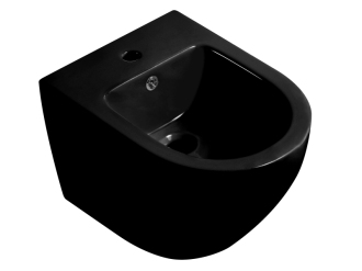 CERANO Keramický závěsný bidet Fizo černá lesklá 36x37x49 cm CER-417398