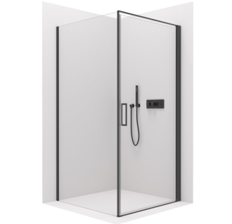 CERANO Sprchový kout Porte L/P černá matná, transp.sklo 100x80cm křídlový CER-413588