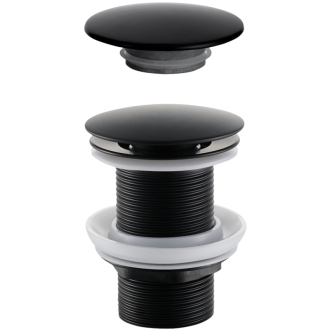 CERANO Umyvadlová výpusť 5/4“ click-clack univerzální+kryt z mramoru černá mat. CER-431746