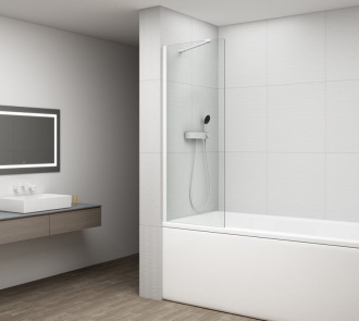 FISA vanová zástěna 700x1500mm, bílá mat, čiré sklo FS1072-W
