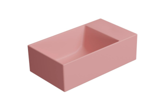 KUBE X keramické umývátko 40x23cm, bez otvoru, pravé/levé, blush mat 9484024